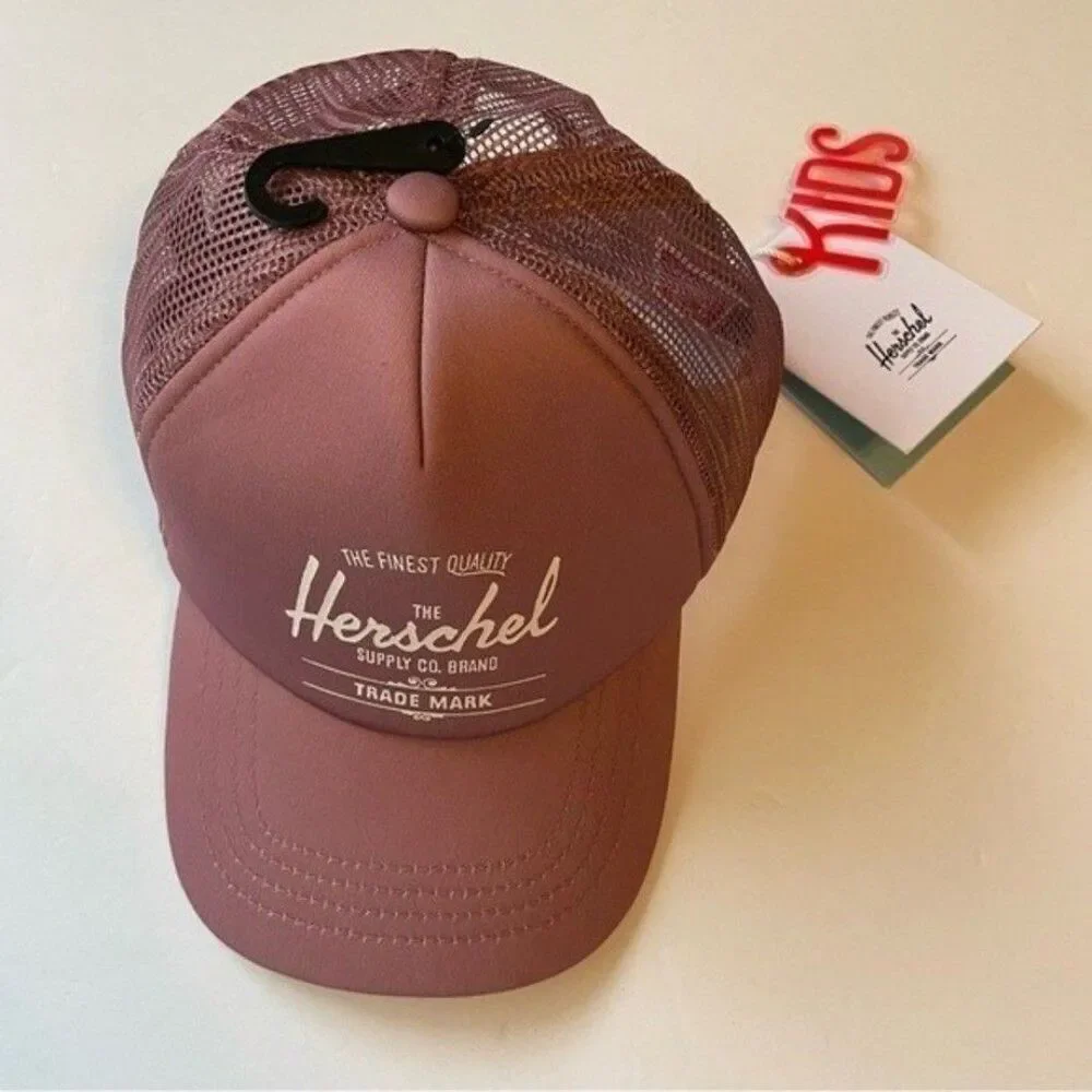 Herschel Supply Co. Size 6-18M Baby Whaler Mesh Snapback Cap in Rose/White